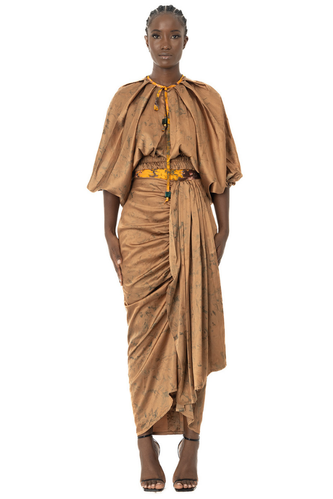 2-piece Silk Top and Skirt