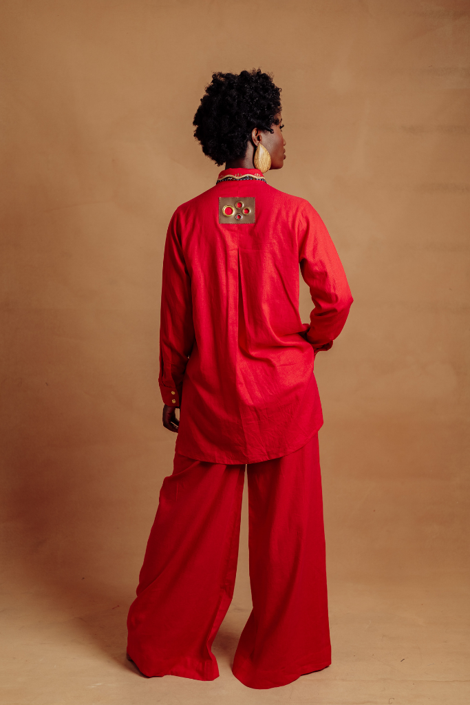 Linen Long-Sleeved Shirt And Pants