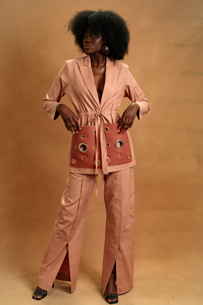 Peach Jacket And Pants