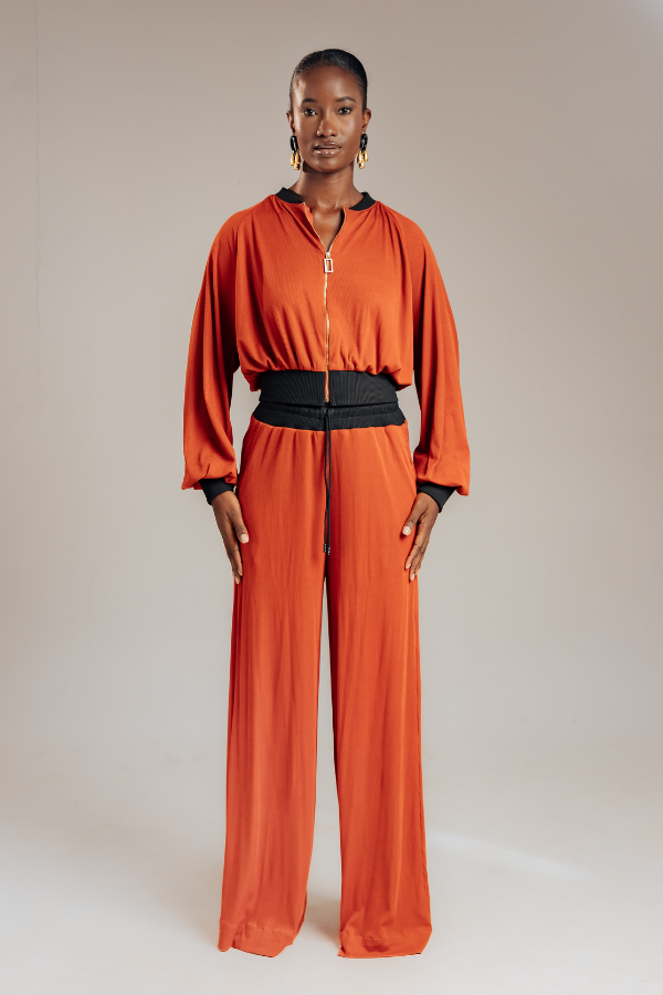 Burnt Orange Sweatshirt and Joggers Set