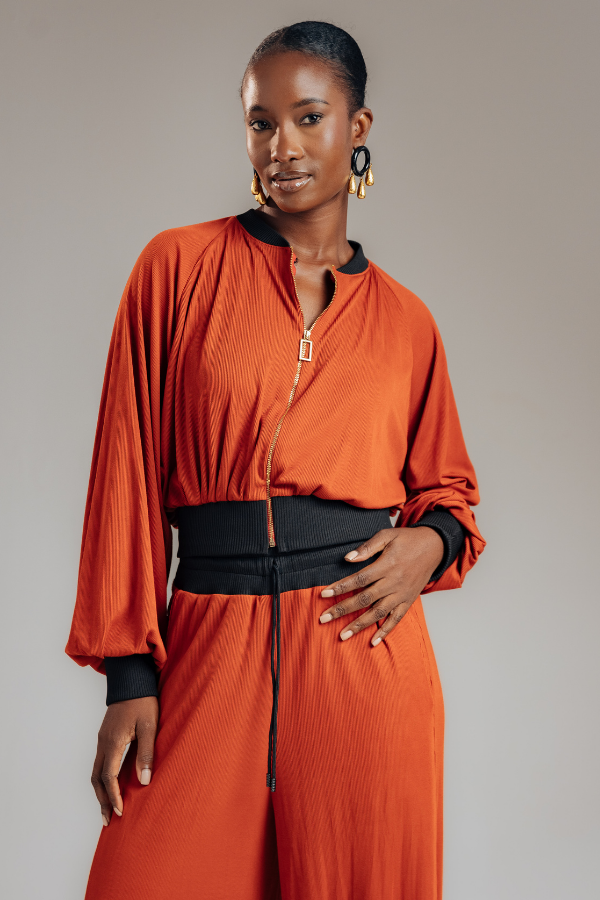 Burnt Orange Sweatshirt and Joggers Set