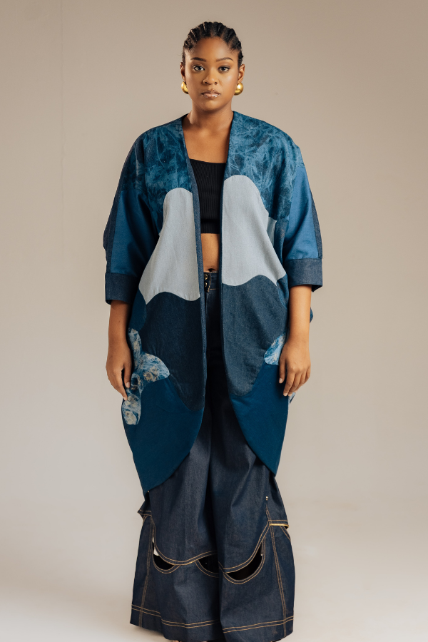 Denim Mosaic Kimono