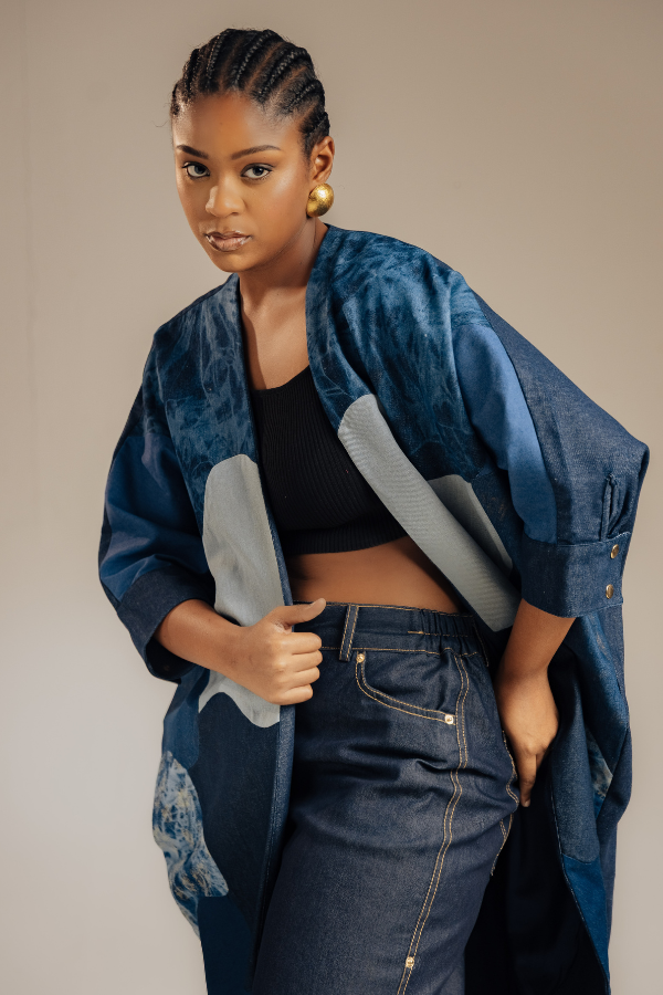 Denim Mosaic Kimono