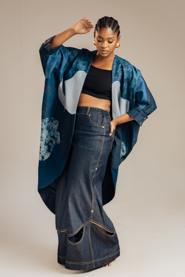 Denim Mosaic Kimono
