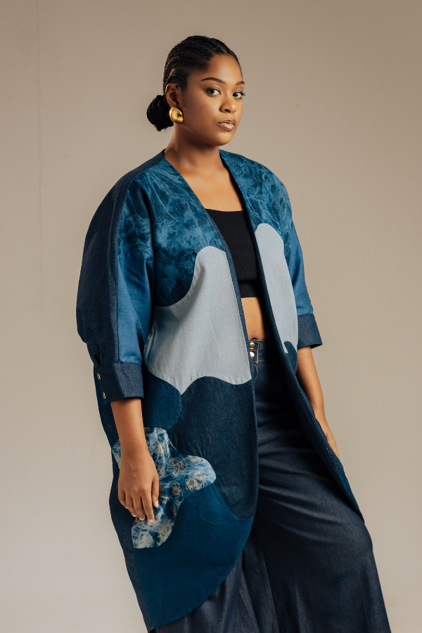 Denim Mosaic Kimono