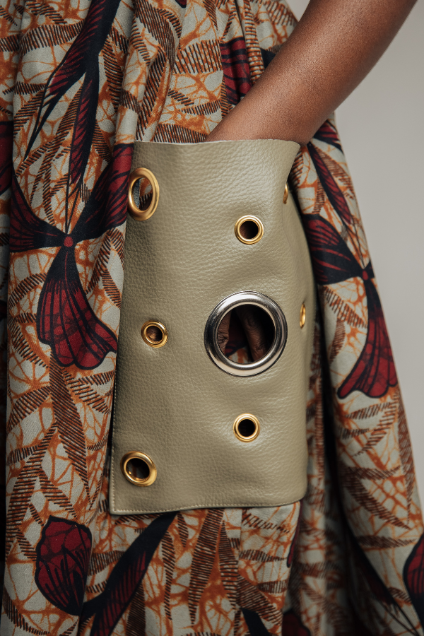 African Print Dress with Embroidery Detailing