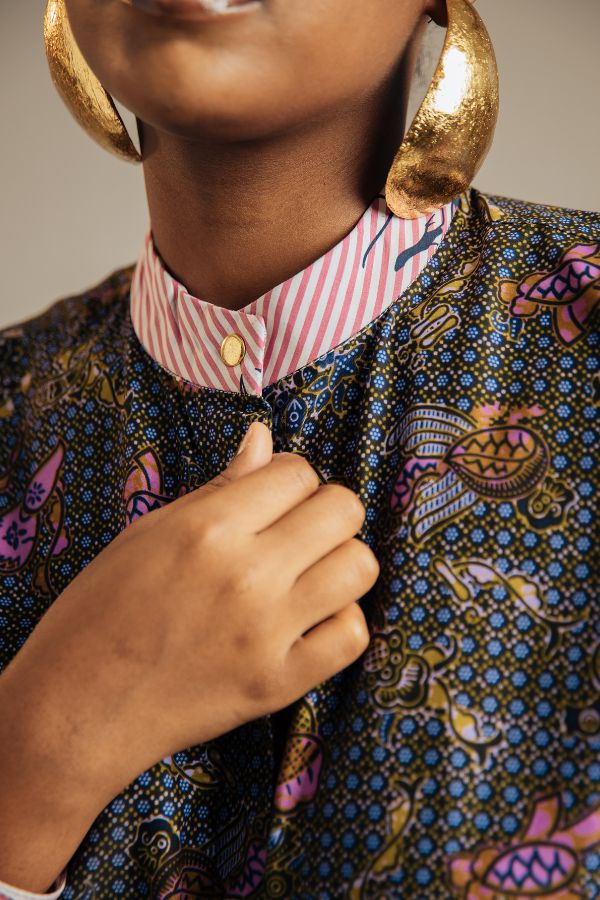 Loose African Print Shirt