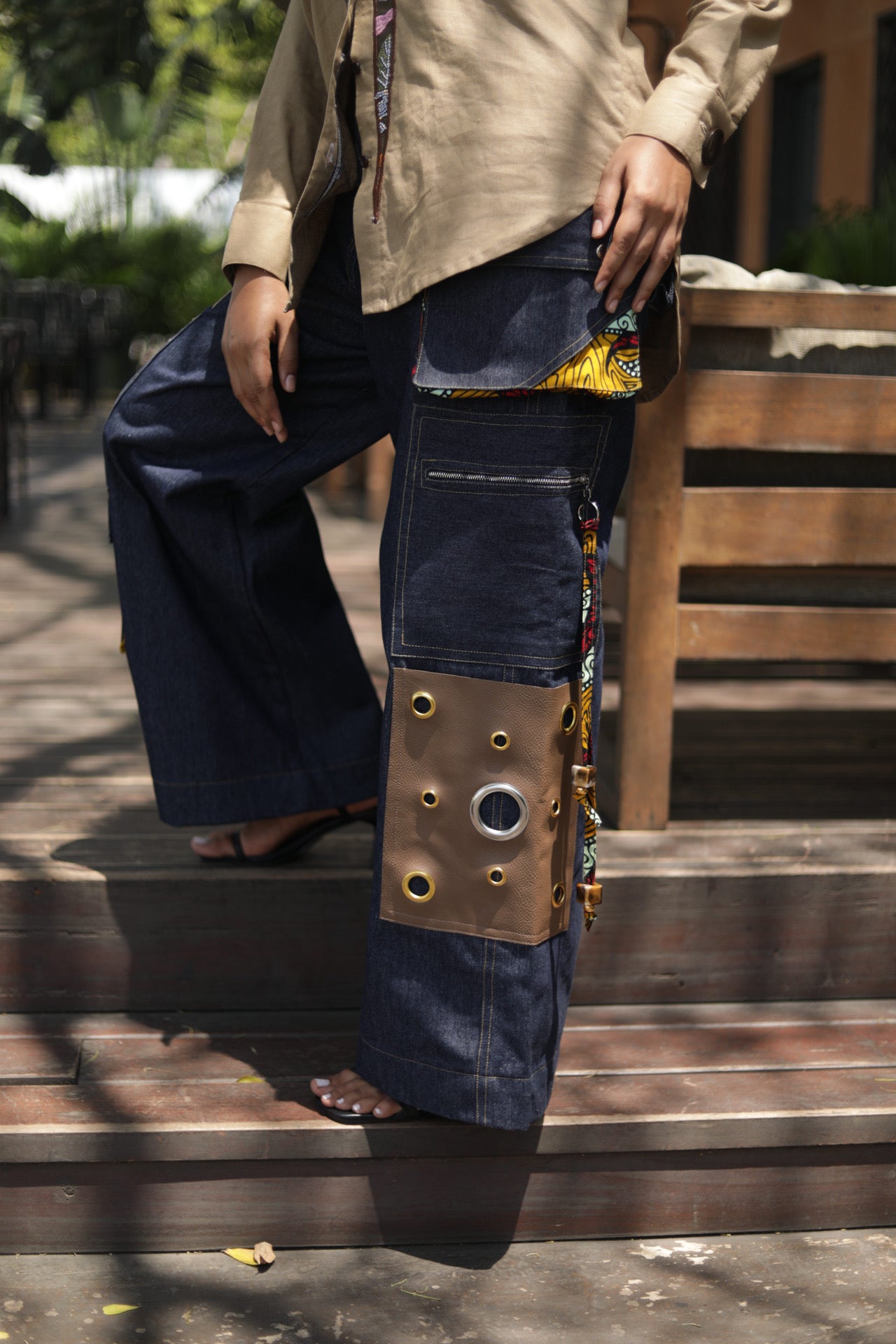 Denim Cargo Pants