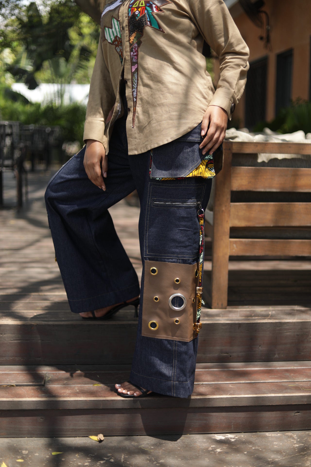 Denim Cargo Pants