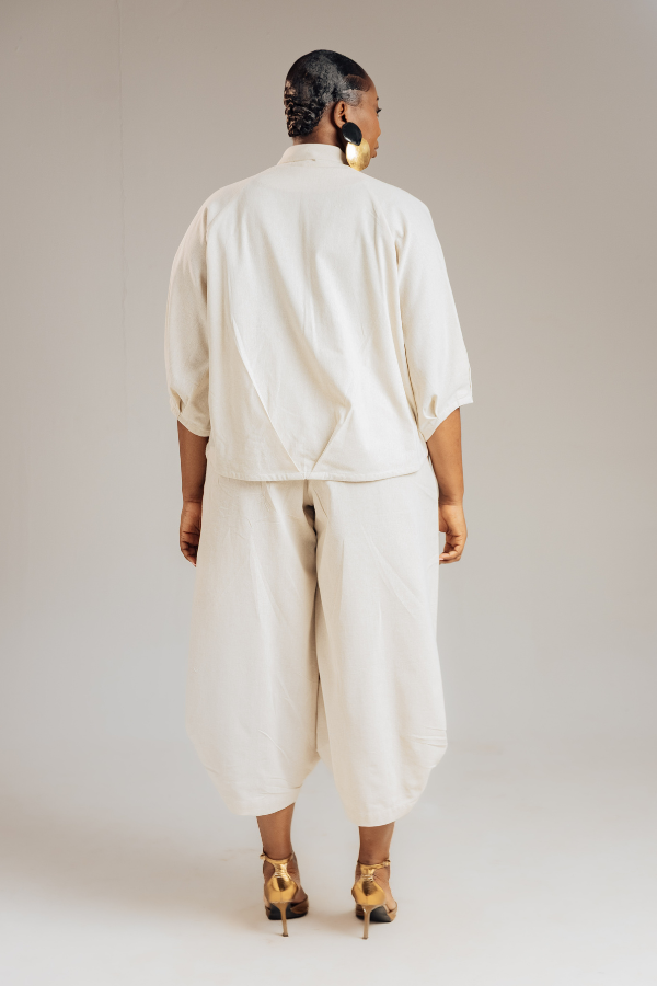Linen 2-Piece Shirt and Barrel Pants