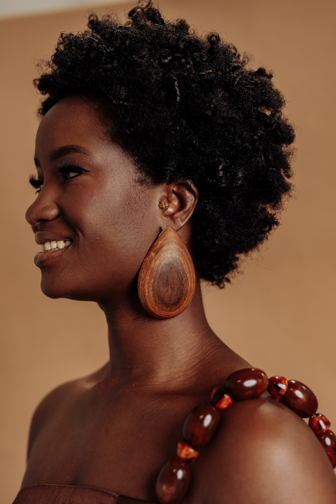 Brown Dress With Beaded Sleeves