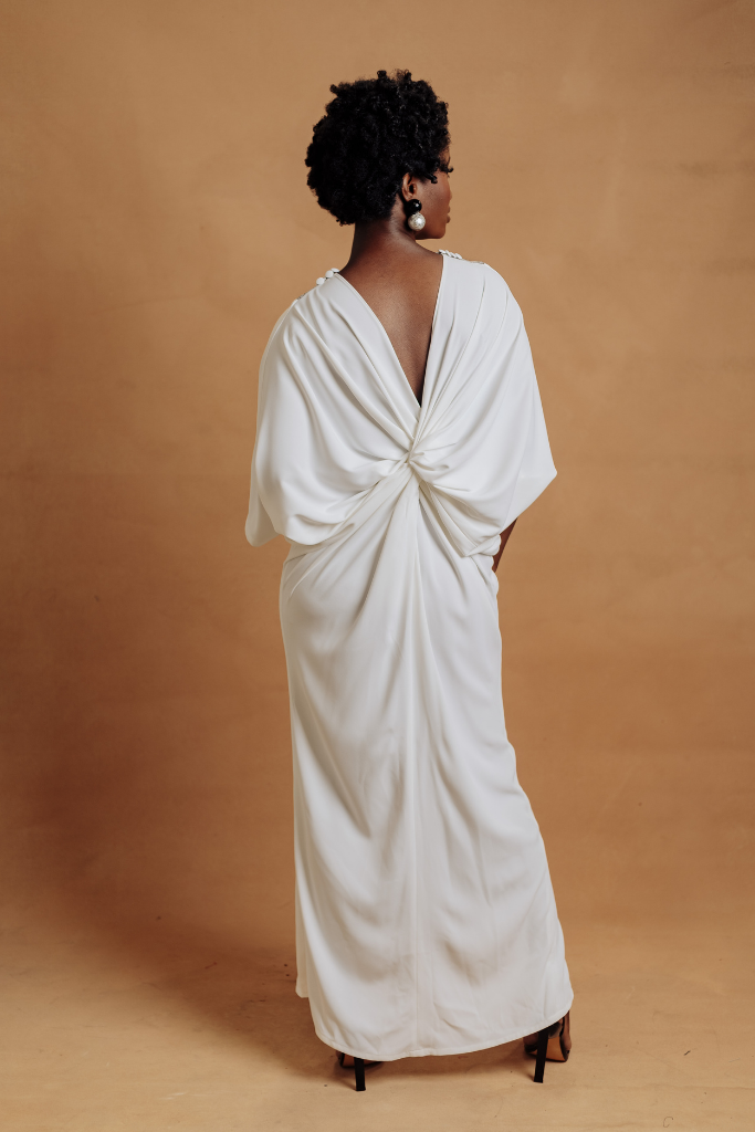 Off-white And Metallic Silver Dress